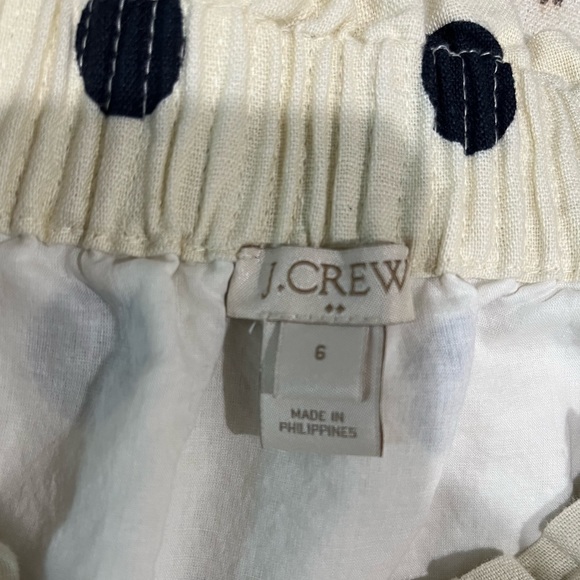 J crew factory linen skirt, size 6. Cream with navy dots - Picture 3 of 3